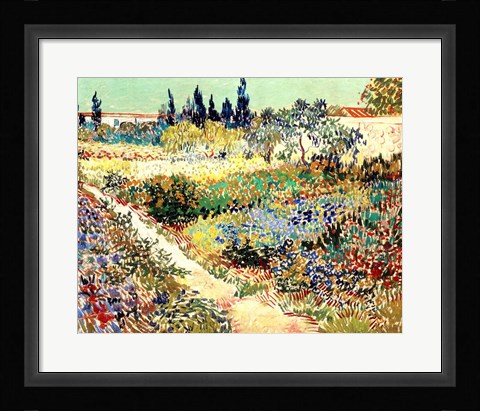 Framed Garden at Arles, 1888 Print