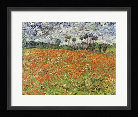 Framed Field of Poppies Print