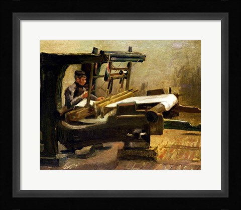 Framed Weaver at the Loom, Facing Right, 1884 Print
