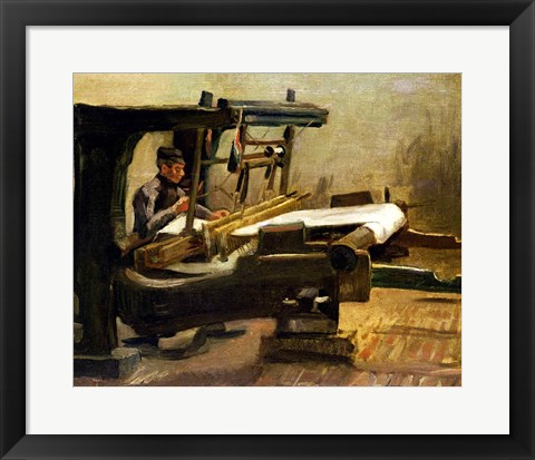 Framed Weaver at the Loom, Facing Right, 1884 Print