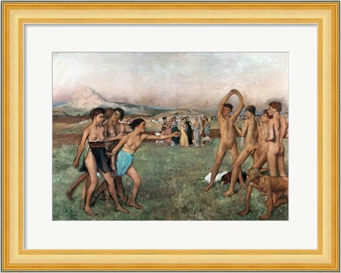 Framed Young Spartans Exercising, c.1860 Print