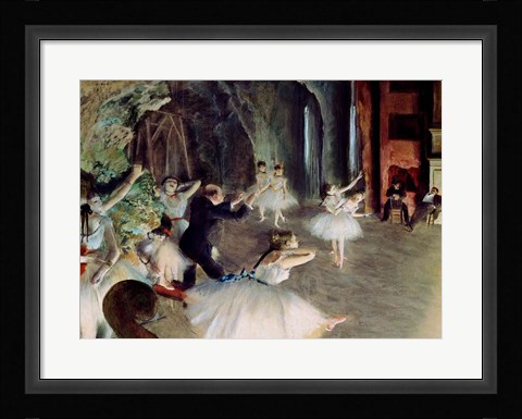 Framed Rehearsal of the Ballet on Stage Print