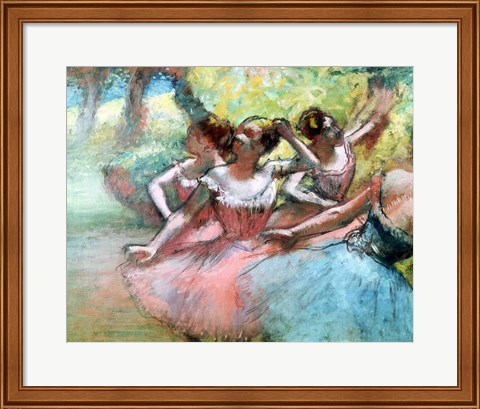 Framed Four ballerinas on the stage Print