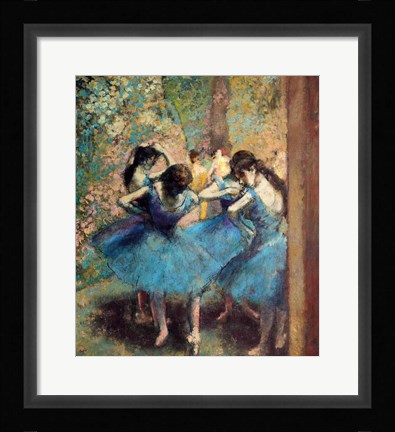 Framed Dancers in Blue, 1890 Print