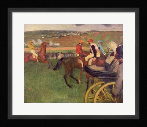 Framed Race Course - Amateur Jockeys near a Carriage Print