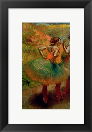 Framed Dancers Wearing Green Skirts, c.1895 Print