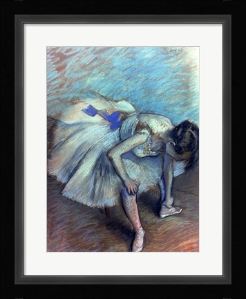 Framed Seated Dancer - bent over Print