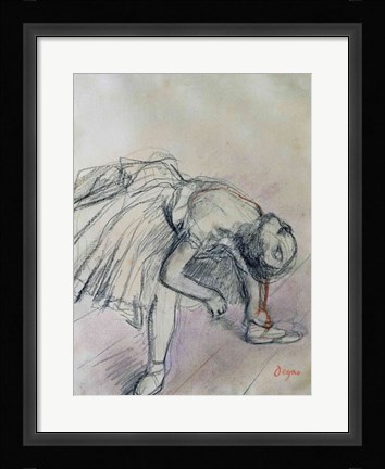 Framed Dancer Fixing her Slipper, c.1865 Print