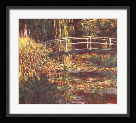 Framed Le Bassin aux Nympheas: Harmonie Rose Print