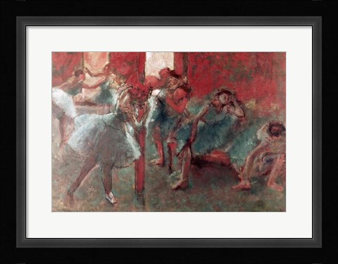 Framed Dancers at Rehearsal - red Print