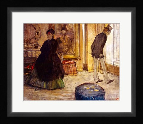 Framed Interior with Two Figures, 1869 Print