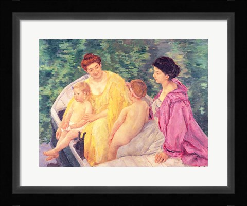 Framed Swim, or Two Mothers and Their Children on a Boat, 1910 Print