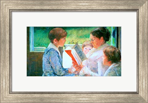 Framed Mrs Cassatt Reading to her Grandchildren, 1888 Print