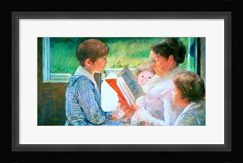 Framed Mrs Cassatt Reading to her Grandchildren, 1888 Print