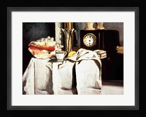 Framed Black Marble Clock, c.1870 Print