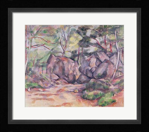 Framed Woodland with Boulders, 1893 Print