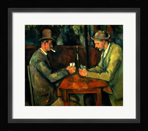 Framed Card Players 1890-95 Print