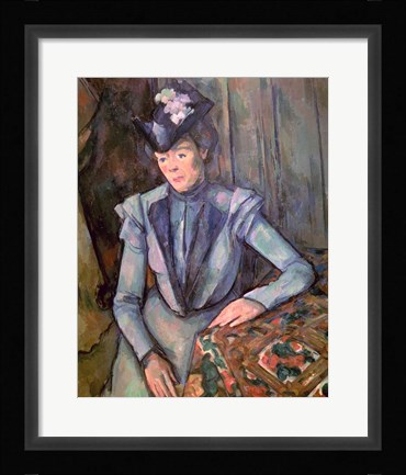 Framed Woman in Blue Print