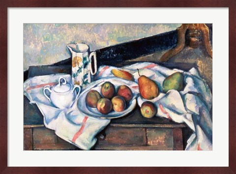 Framed Still Life of Peaches and Pears Print