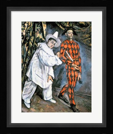 Framed Pierrot and Harlequin Print