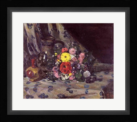 Framed Bouquet of Yellow Dahlias Print