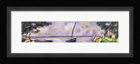 Framed Boat and Bathers Print