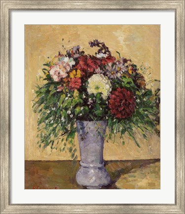 Framed Bouquet of Flowers in a Vase, c.1877 Print
