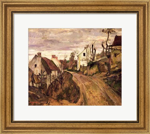 Framed Village Road, Auvers, c.1872-73 Print