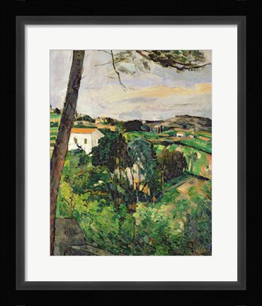 Framed Landscape with red roof or The pine at the Estaque, 1875-76 Print