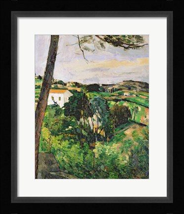 Framed Landscape with red roof or The pine at the Estaque, 1875-76 Print