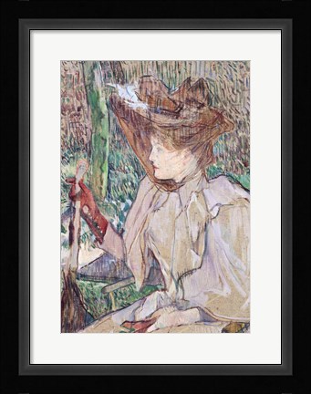 Framed Woman with Gloves, 1891 Print