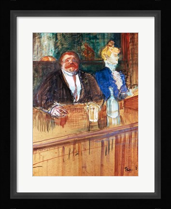 Framed In the Bar: The Fat Proprietor and the Anaemic Cashier, 1898 Print