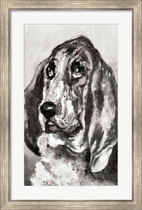 Framed Head of a Dog Running, 1880 Print