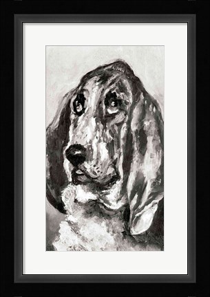 Framed Head of a Dog Running, 1880 Print