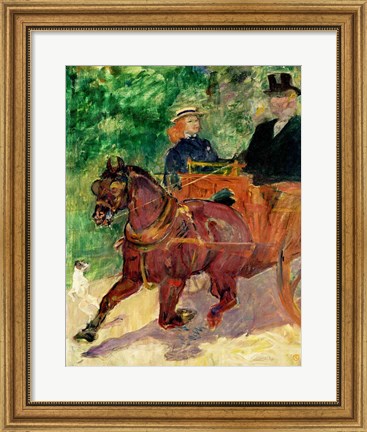 Framed Cob Harnessed to a Cart, 1900 Print
