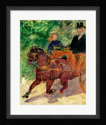 Framed Cob Harnessed to a Cart, 1900 Print
