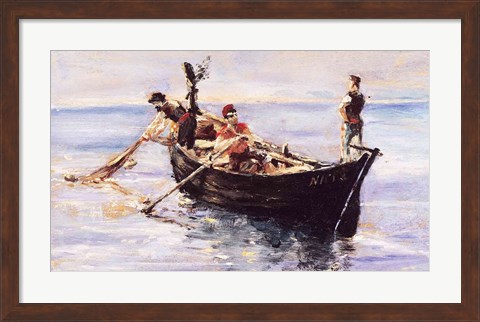 Framed Fishing Boat, 1881 Print