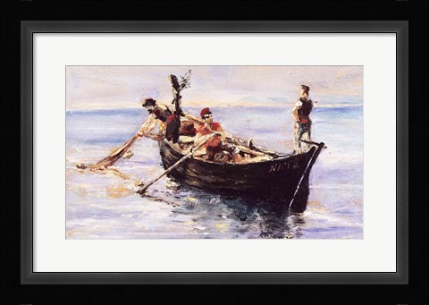 Framed Fishing Boat, 1881 Print