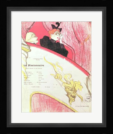 Framed Cover of a programme for 'Le Missionaire' at the Theatre Libre Print