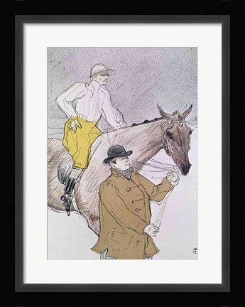 Framed jockey led to the start Print