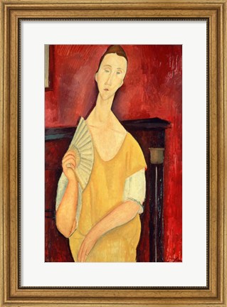 Framed Woman with a Fan Print