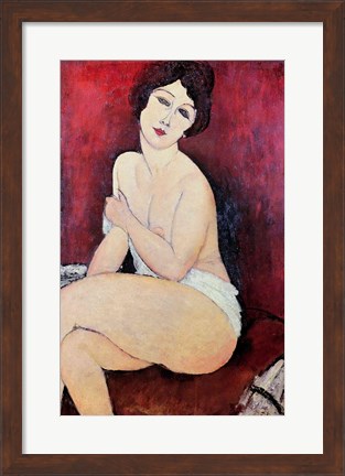 Framed Large Seated Nude Print