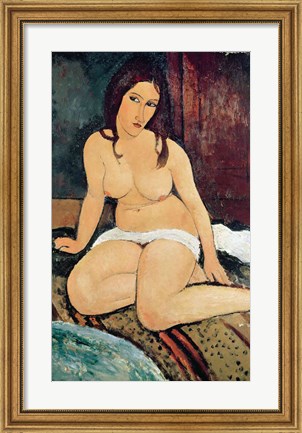 Framed Seated Nude Print