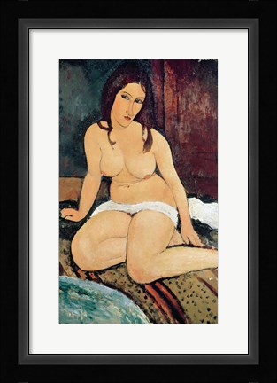 Framed Seated Nude Print