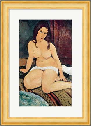 Framed Seated Nude Print