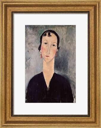 Framed Woman with Earrings Print