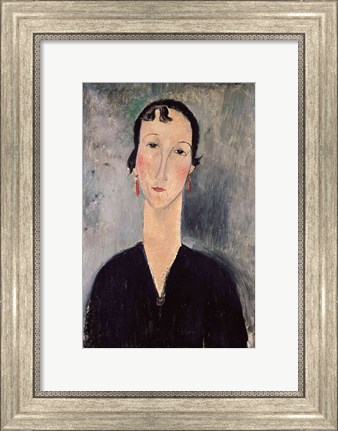 Framed Woman with Earrings Print