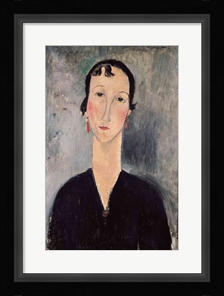 Framed Woman with Earrings Print