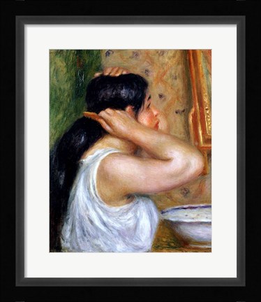 Framed Girl Combing her Hair, 1907 Print