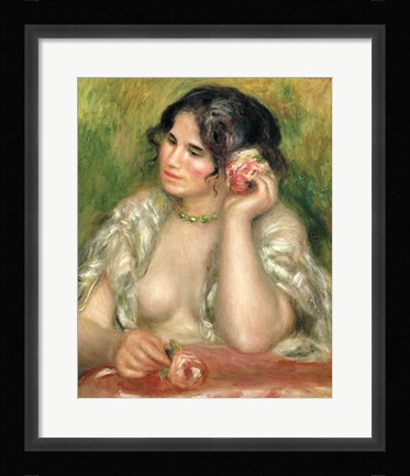 Framed Gabrielle with a Rose, 1911 Print